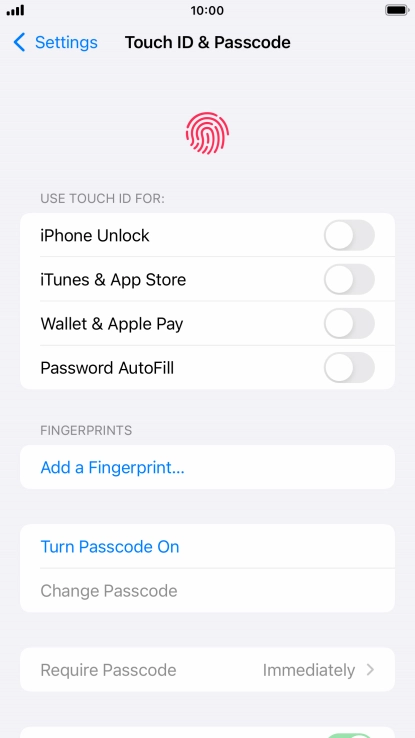 Press Add a Fingerprint... and follow the instructions on the screen to add your fingerprint.