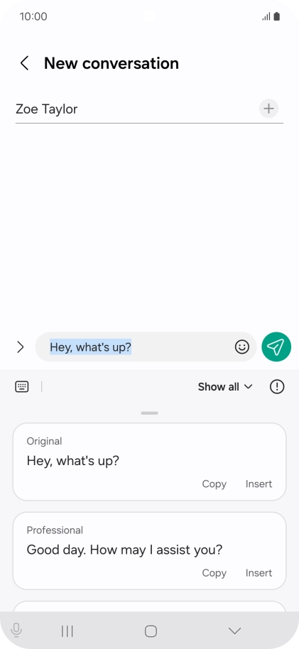 Press the drop down list.