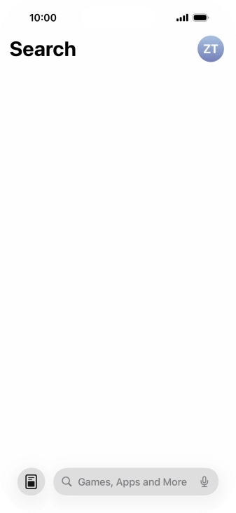 Press the search field and key in the name or subject of the required app.