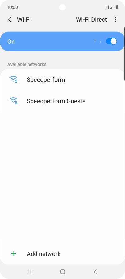 Press the required Wi-Fi network.