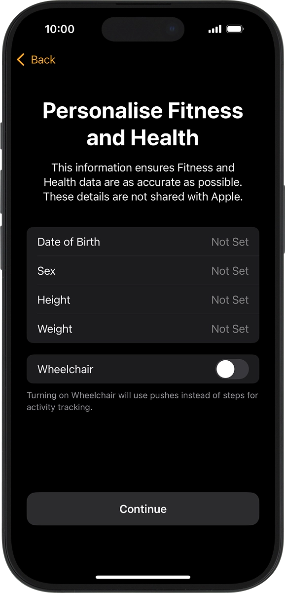 On your phone: Follow the instructions on the screen to select the required settings and press Continue.