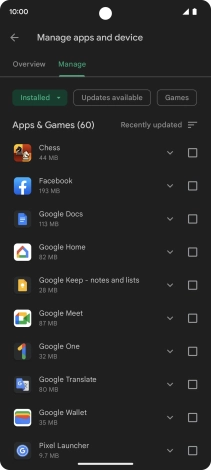Press the required app.