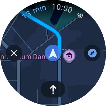Press the route description icon to return to the directions.