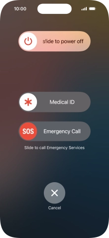 Press and drag the power off icon right.