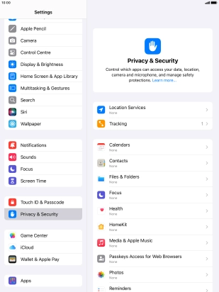 Press Location Services.