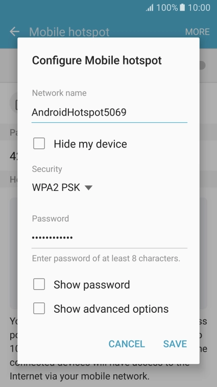 Press the field below 