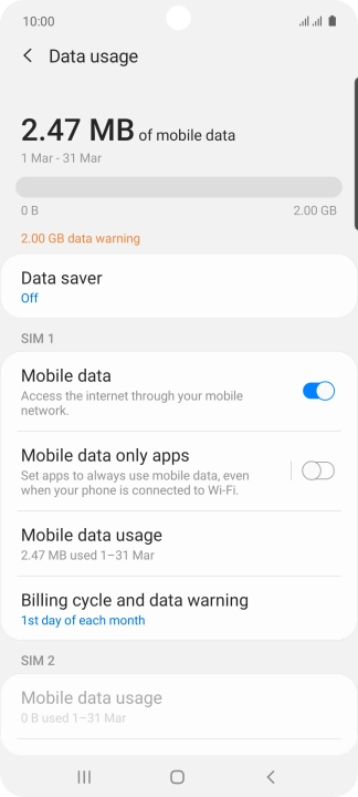 The total data usage is displayed.