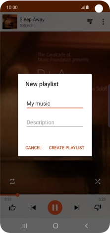 Key in a name for the playlist and press CREATE PLAYLIST.