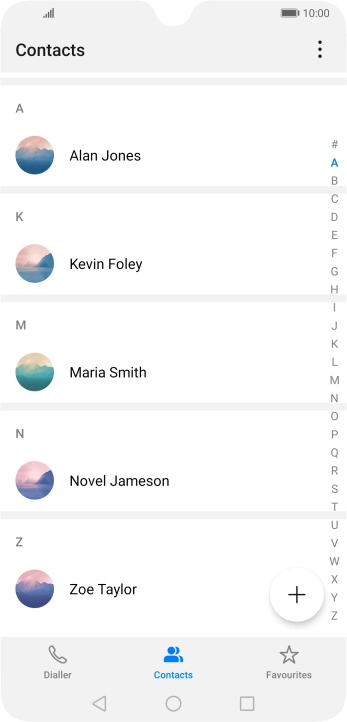 Press the new contact icon.