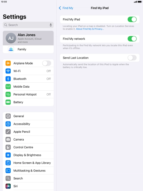 Press the indicator next to 
