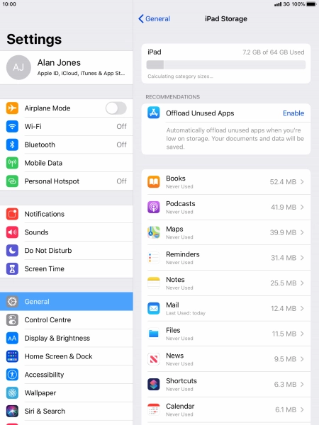Press the required app.