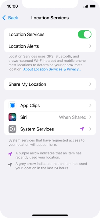 Press the required app.