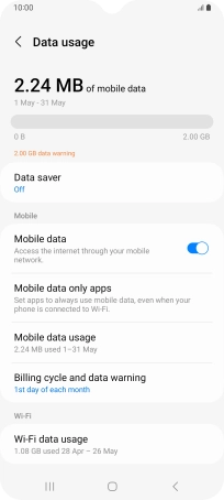 The total data usage is displayed.