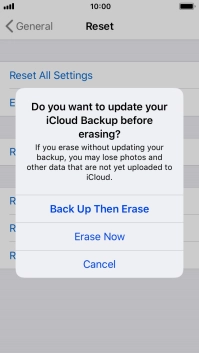 Press the required setting.
