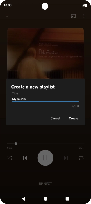 Key in a name for the playlist and press Create.
