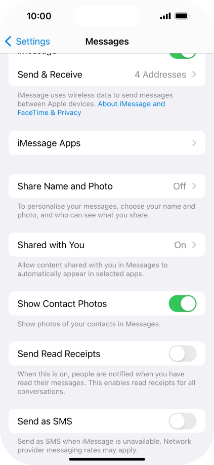 Press the indicator next to 