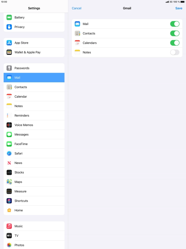 If this screen is displayed, you email account has been recognised and set up automatically. Follow the instructions on the screen to key in more information and finish setting up your tablet.