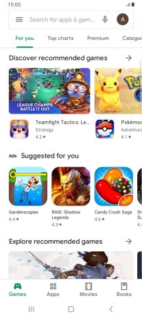 Press the search field.