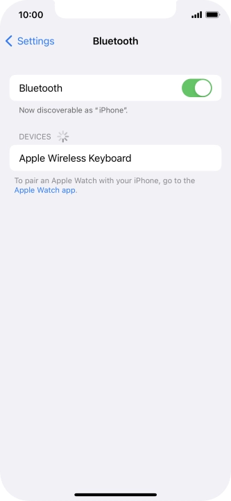 Press the required Bluetooth device and follow the instructions on the screen to pair the device with your phone.