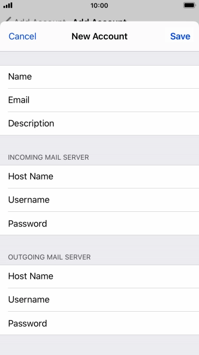 Press Save. Your email account has now been set up. To select more settings for incoming and outgoing server, proceed with the following steps.