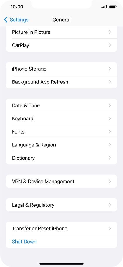 Press Transfer or Reset iPhone.
