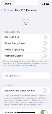 Press Set Up Face ID.
