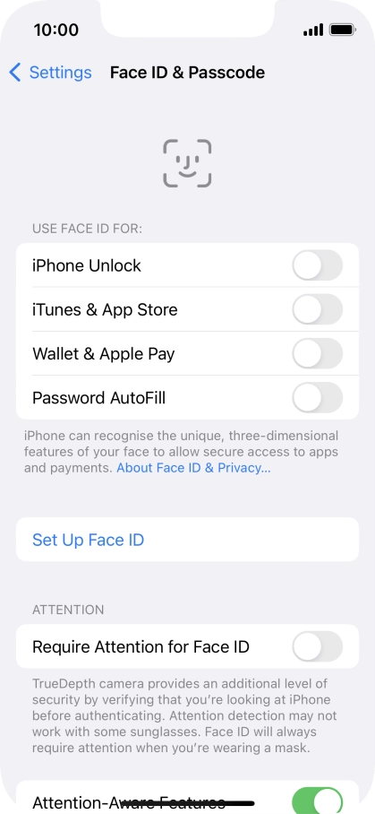 Press Set Up Face ID.