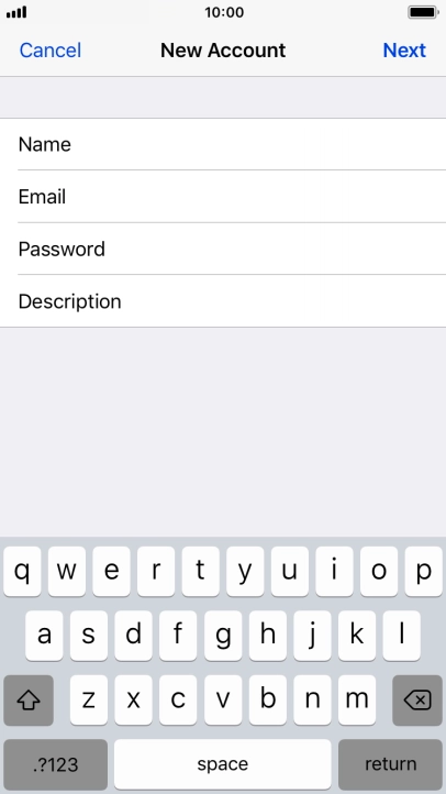 Press Description and key in the required name.
