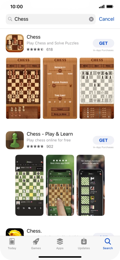 Press the required app.