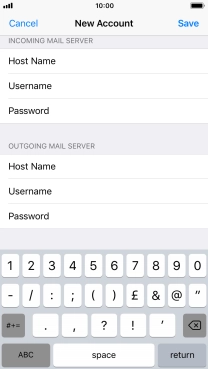 Press Save. Your email account has now been set up. To select more settings for incoming and outgoing server, proceed with the following steps.