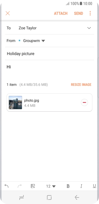 Press SEND when you've finished your email message.