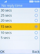 If you divert missed calls, you need to select a delay for the divert. Select the required delay.