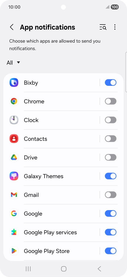 Press the drop down list.