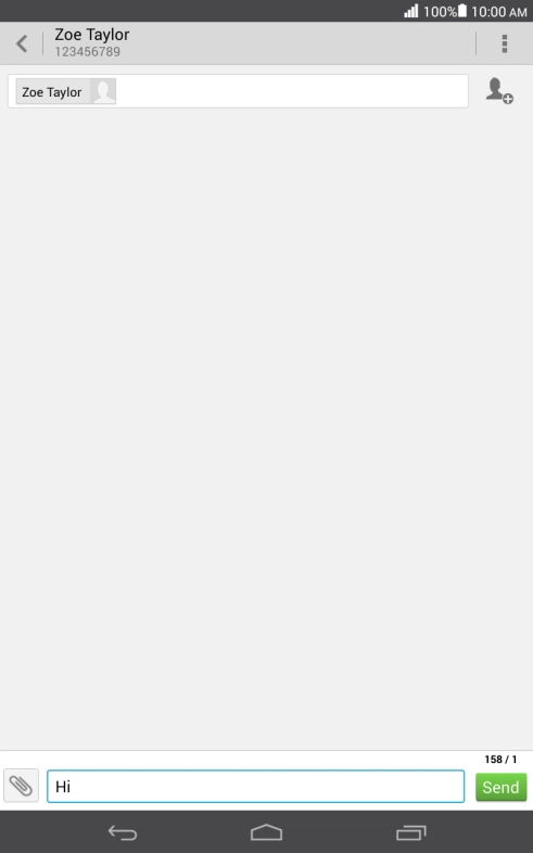 Press Send when you've written your text message.