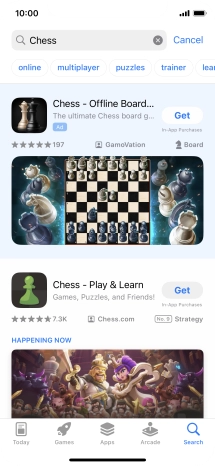 Press the required app.