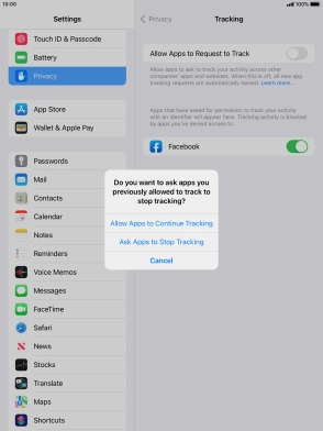 If you turn off the function, press the required setting.