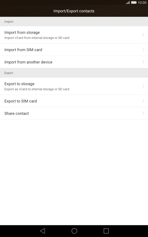 Press Import from SIM card.