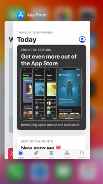 Slide upwards on the required application to end it.