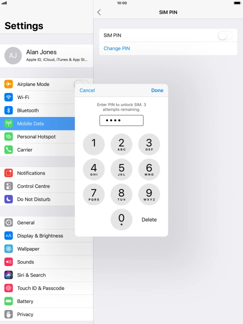 Key in your PIN and press Done.