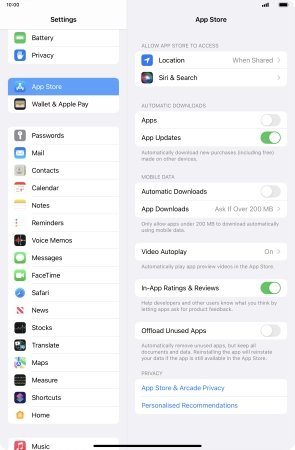 Press the indicators to turn the function on or off.