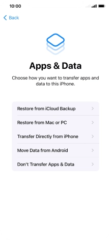 Press Don't Transfer Apps & Data and follow the instructions on the screen to finish the activation.