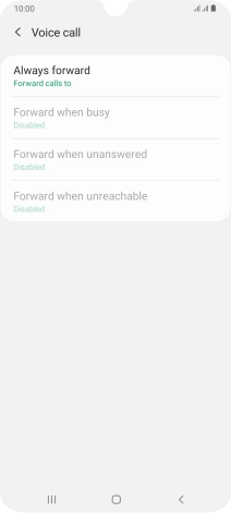 Press the required divert type.