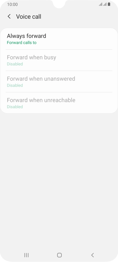 Press the required divert type.