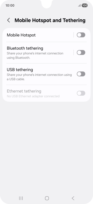 Press Mobile Hotspot.