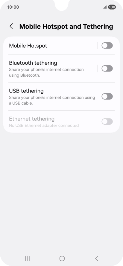Press Mobile Hotspot.