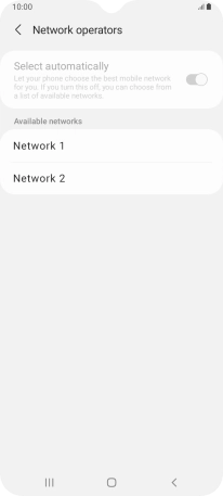 Press the required network.