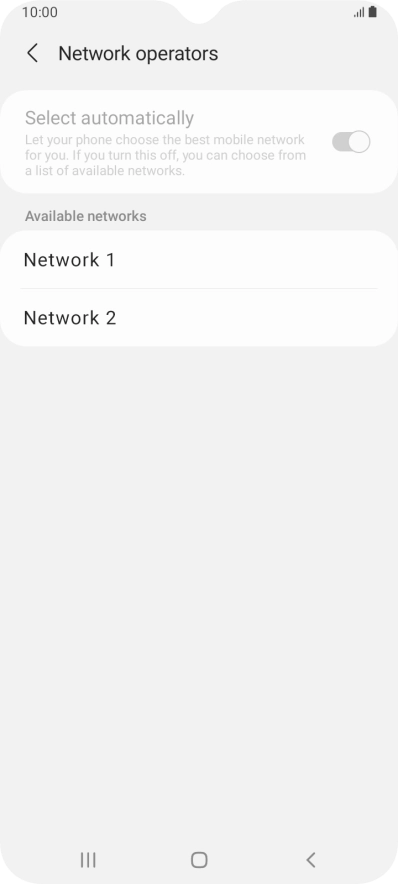Press the required network.