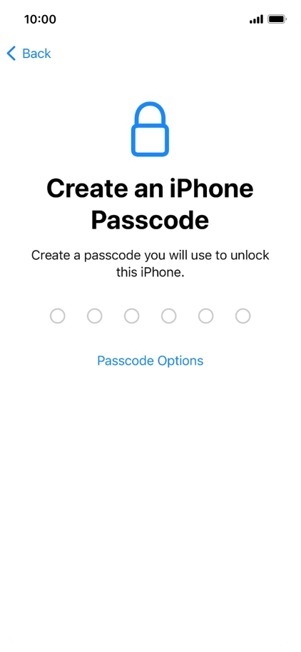 Press Passcode Options.