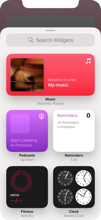 Press the required widget.