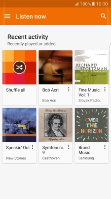 Slide your finger right starting from the left side of the screen.